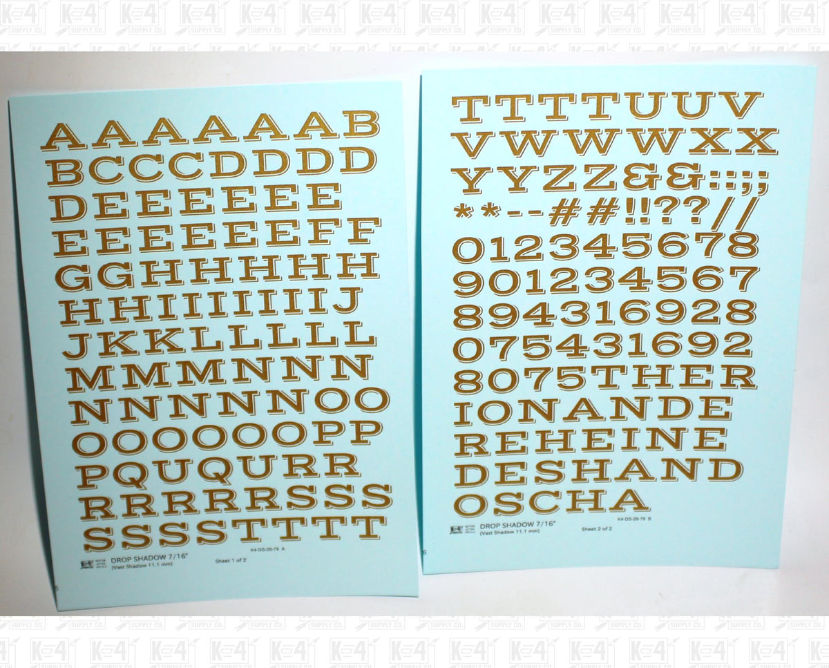 Drop Shadow Letter Number Alphabet