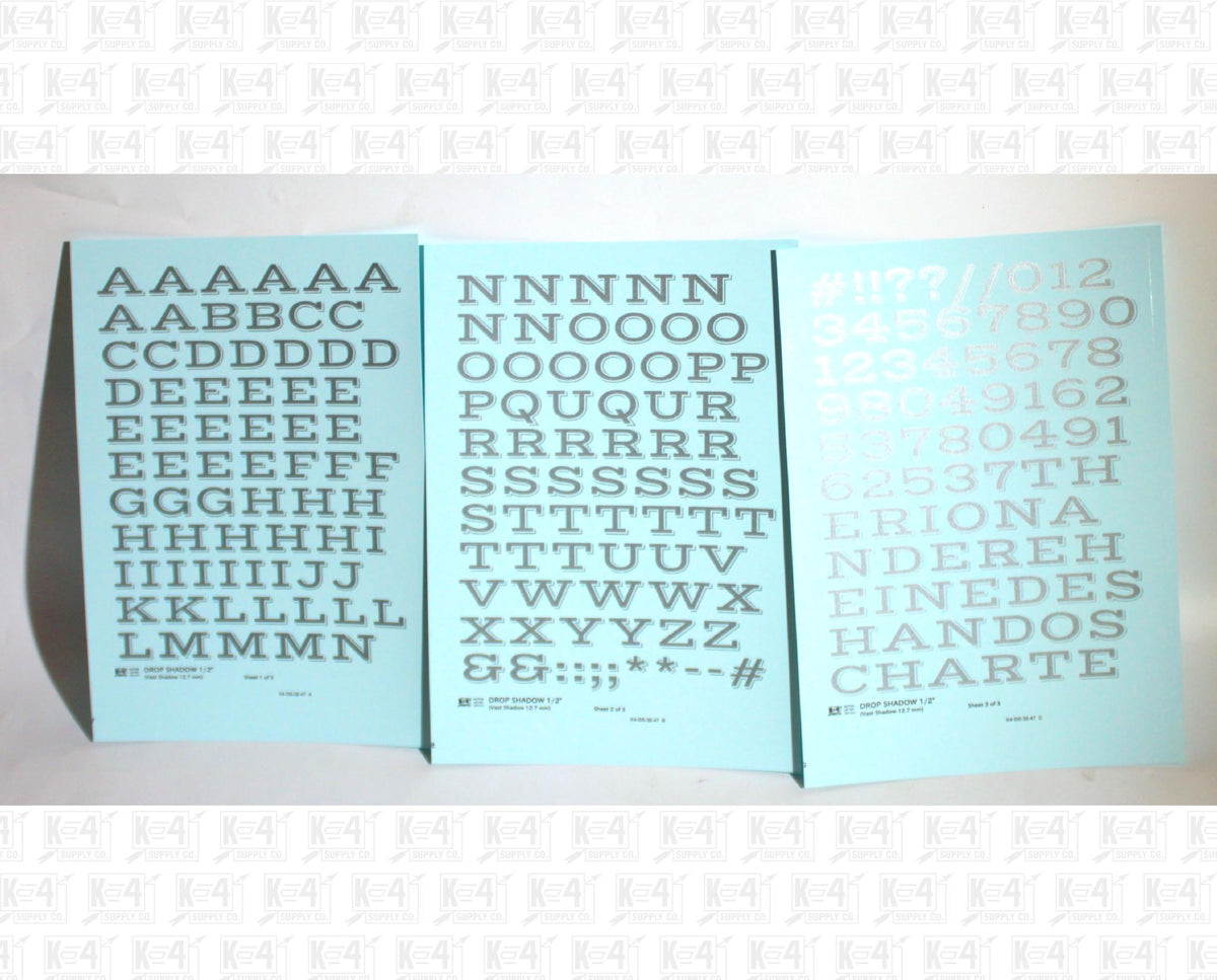 Drop Shadow Letter Number Alphabet