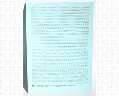 Lowercase Extended Modern Gothic Letter Alphabet