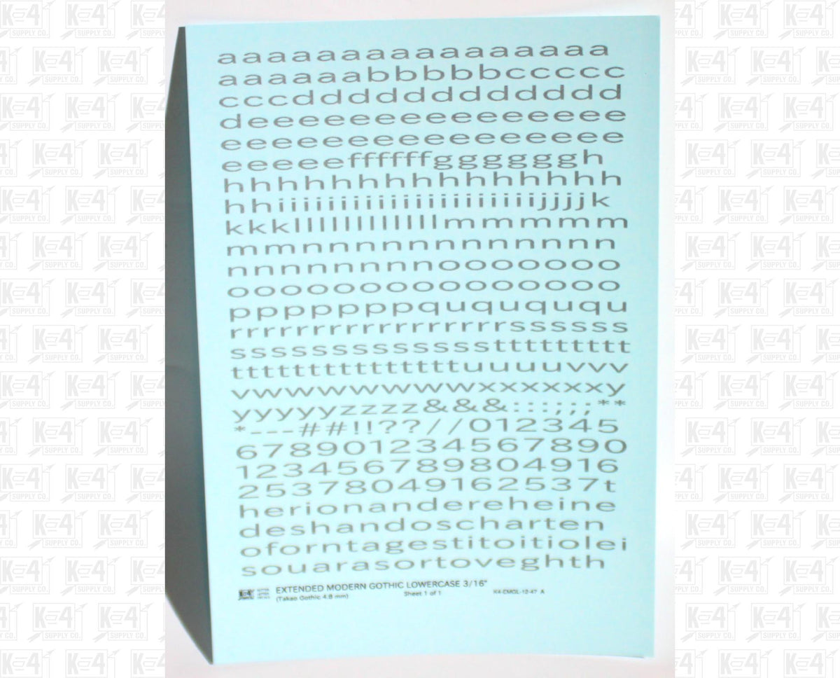 Lowercase Extended Modern Gothic Letter Alphabet