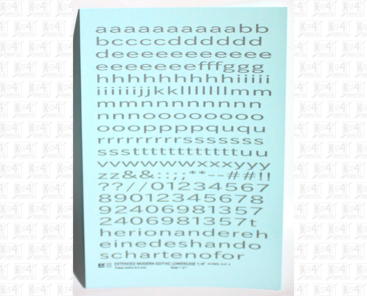Lowercase Extended Modern Gothic Letter Alphabet
