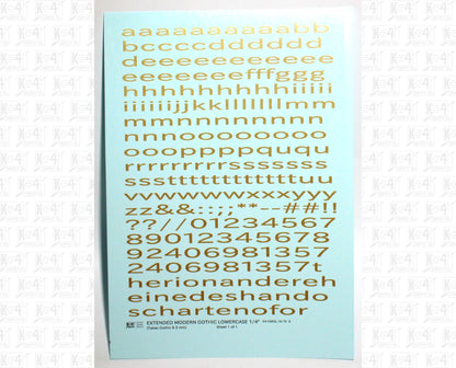 Lowercase Extended Modern Gothic Letter Alphabet