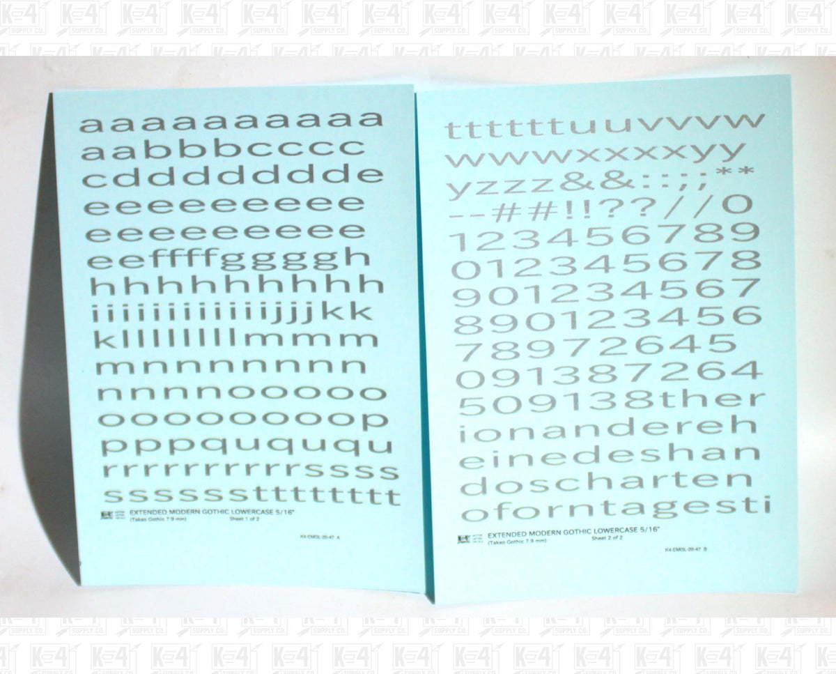 Lowercase Extended Modern Gothic Letter Alphabet