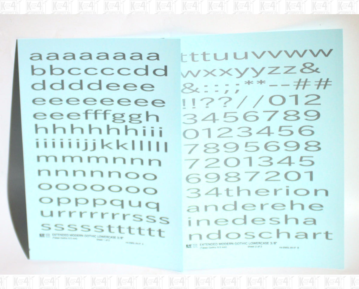 Lowercase Extended Modern Gothic Letter Alphabet