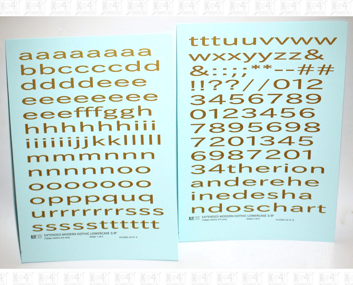 Lowercase Extended Modern Gothic Letter Alphabet