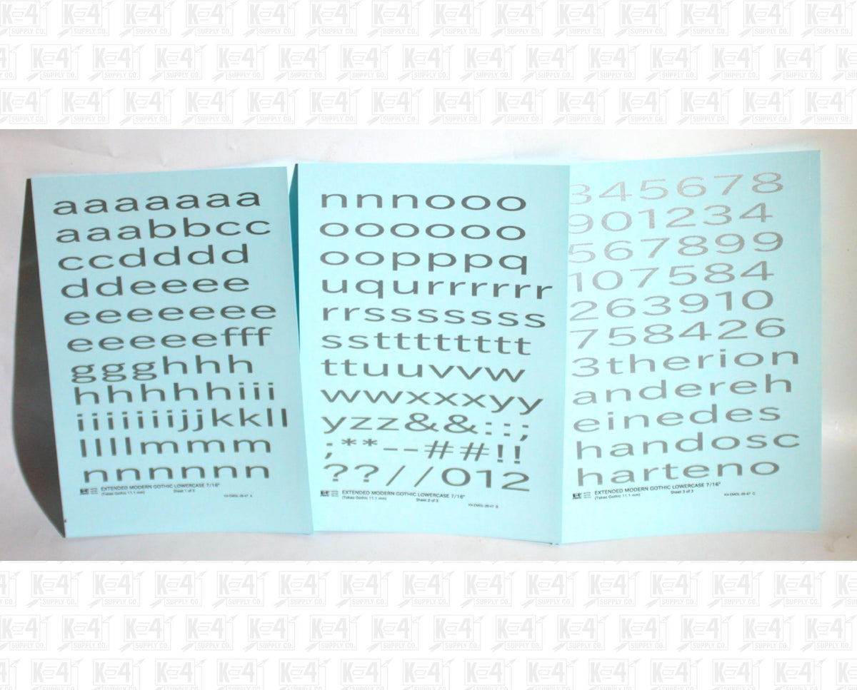Lowercase Extended Modern Gothic Letter Alphabet