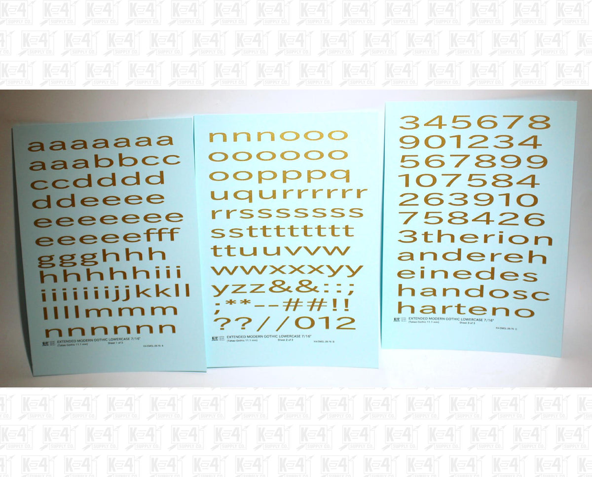 Lowercase Extended Modern Gothic Letter Alphabet