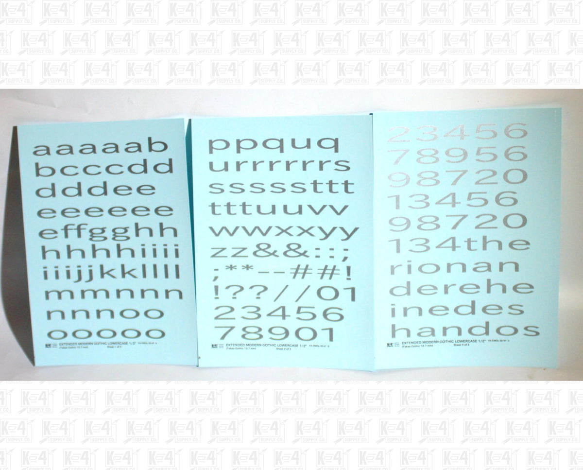 Lowercase Extended Modern Gothic Letter Alphabet