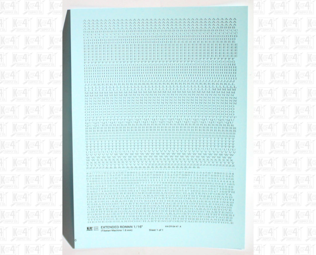 Extended Roman Letter Number Alphabet