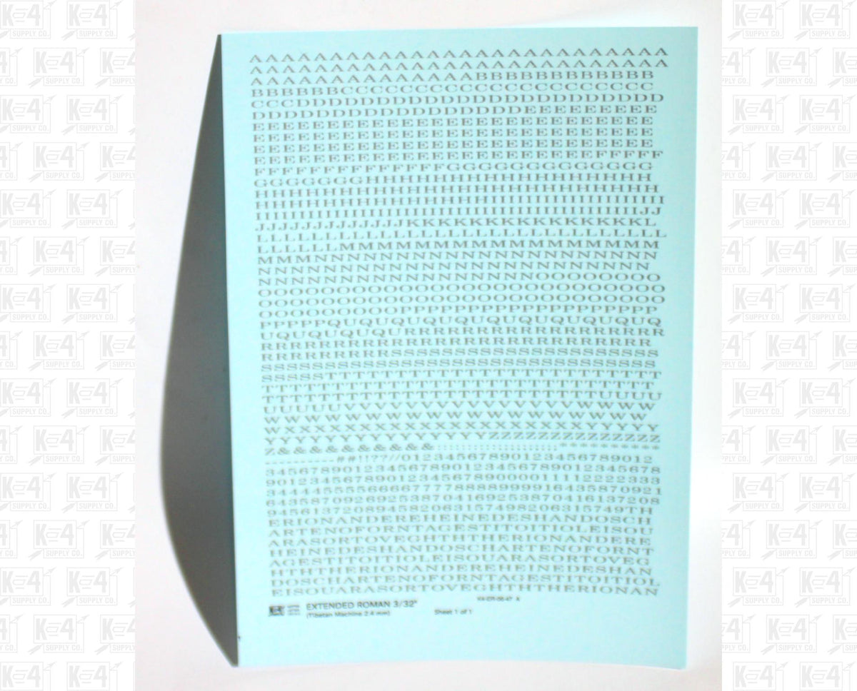 Extended Roman Letter Number Alphabet