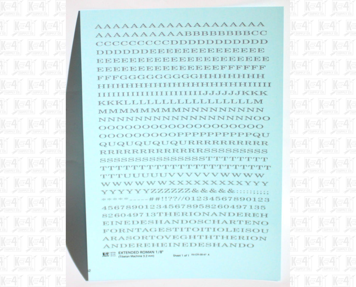 Extended Roman Letter Number Alphabet