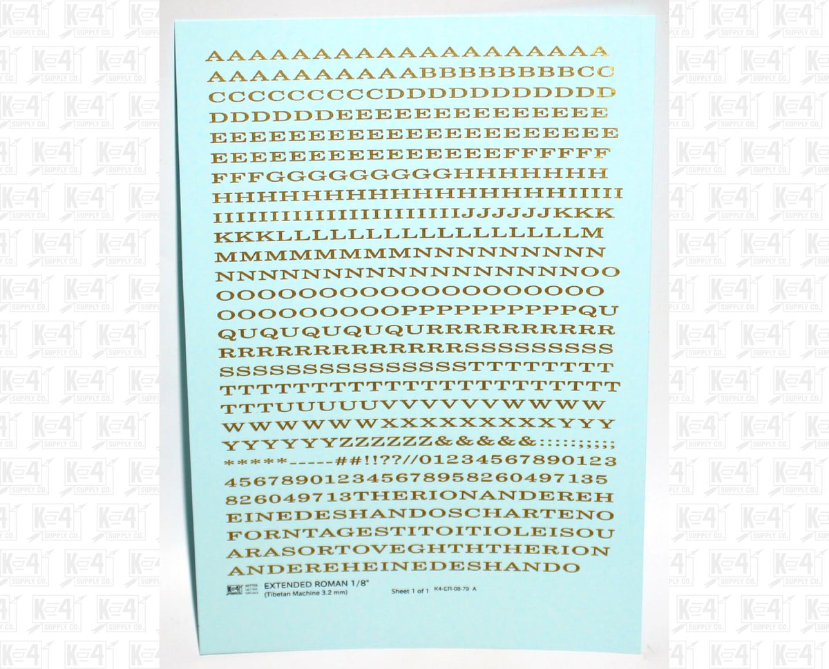 Extended Roman Letter Number Alphabet