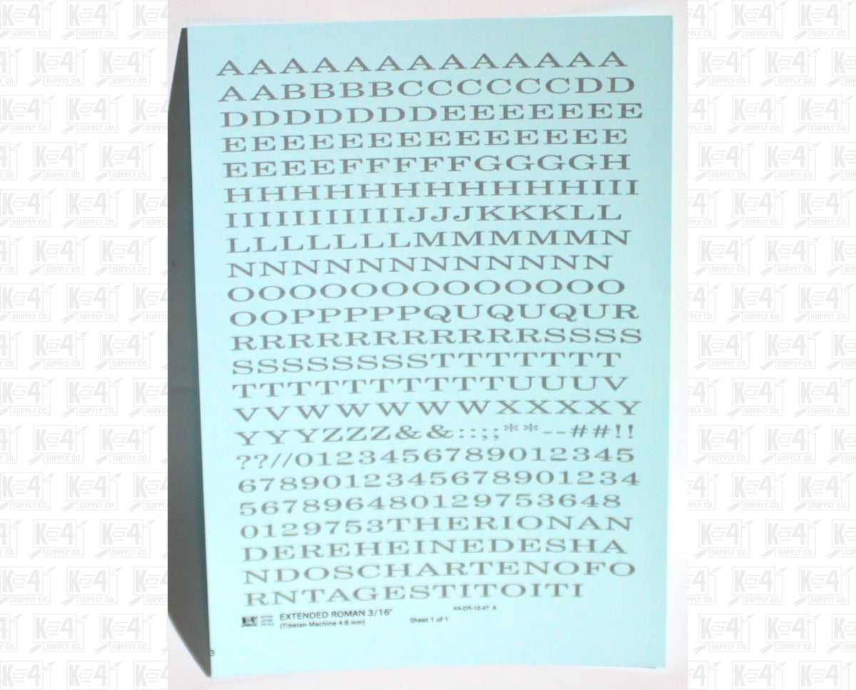 Extended Roman Letter Number Alphabet