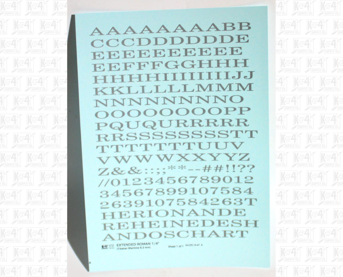 Extended Roman Letter Number Alphabet