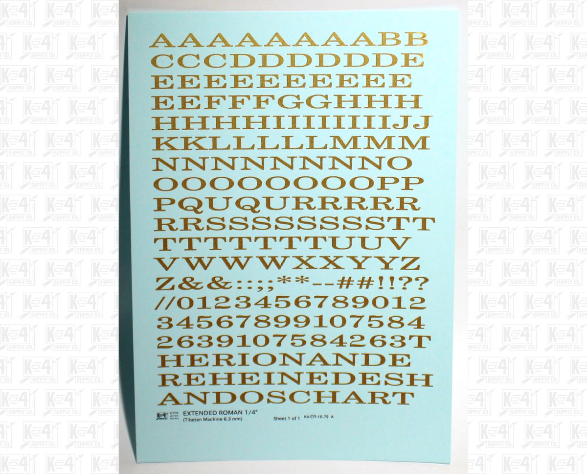 Extended Roman Letter Number Alphabet