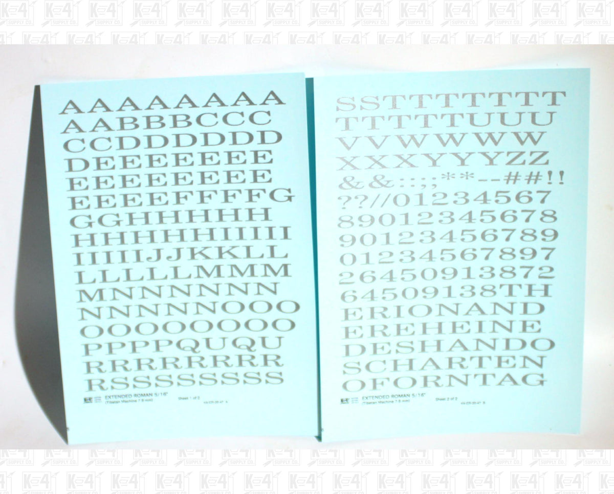 Extended Roman Letter Number Alphabet