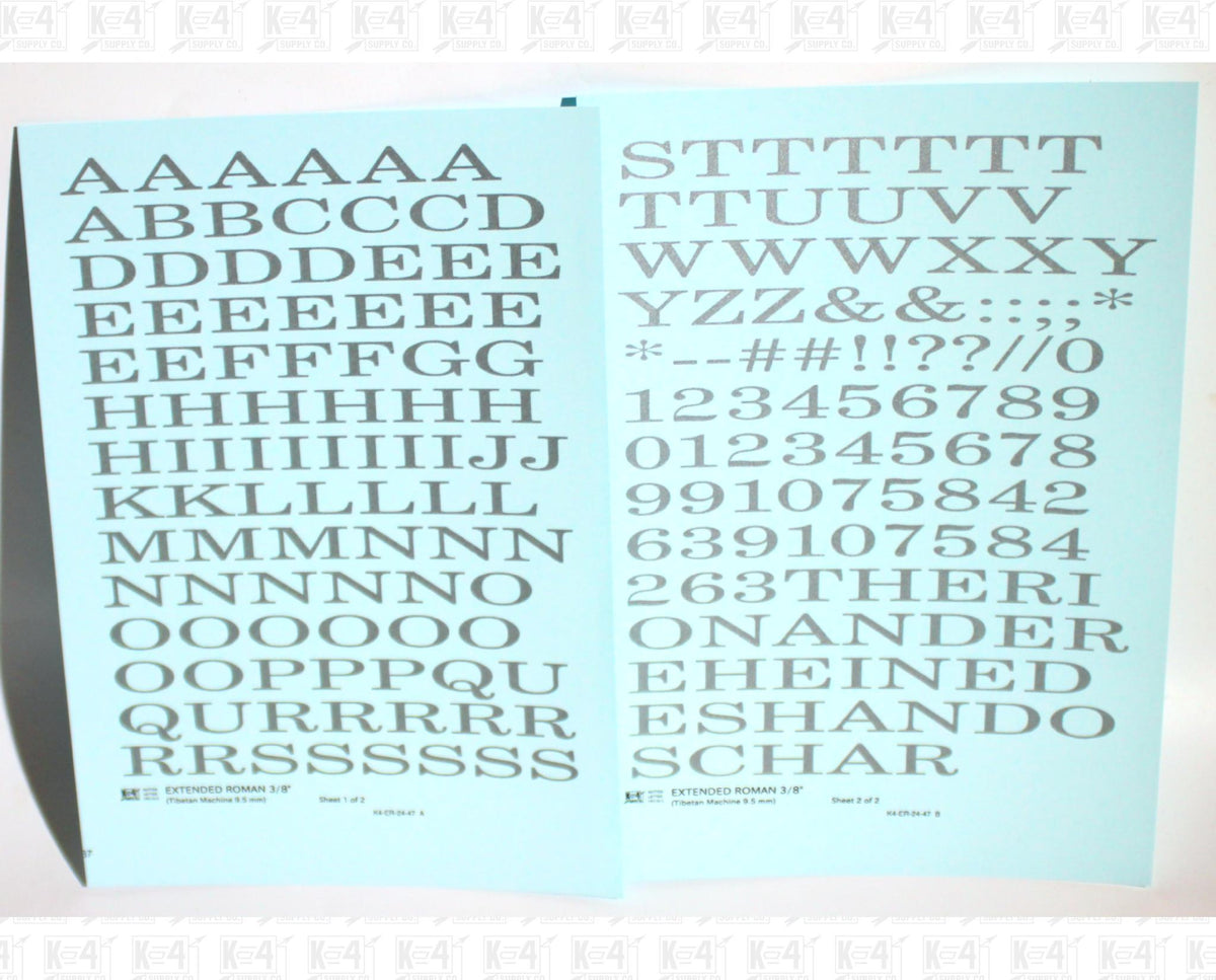 Extended Roman Letter Number Alphabet