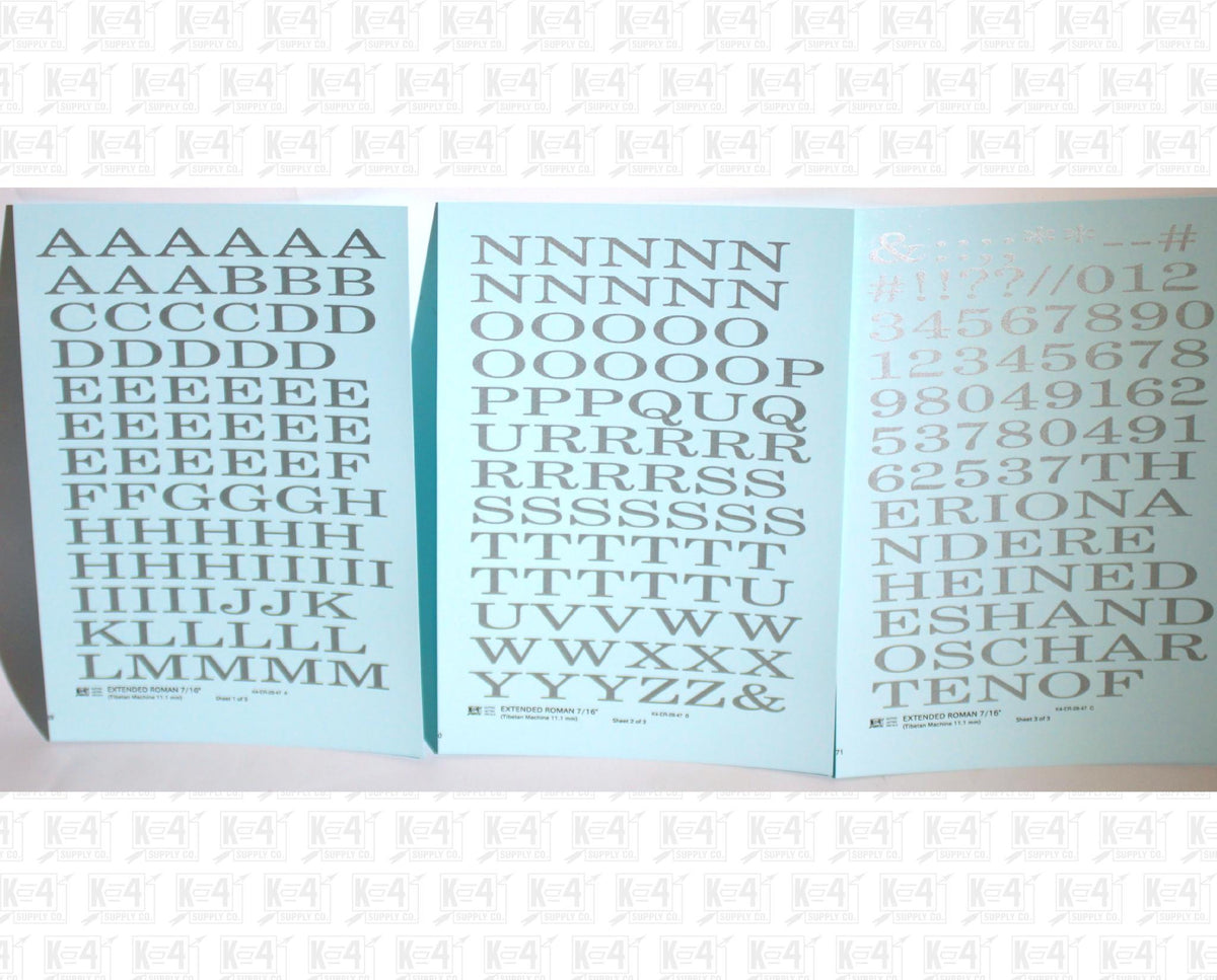 Extended Roman Letter Number Alphabet