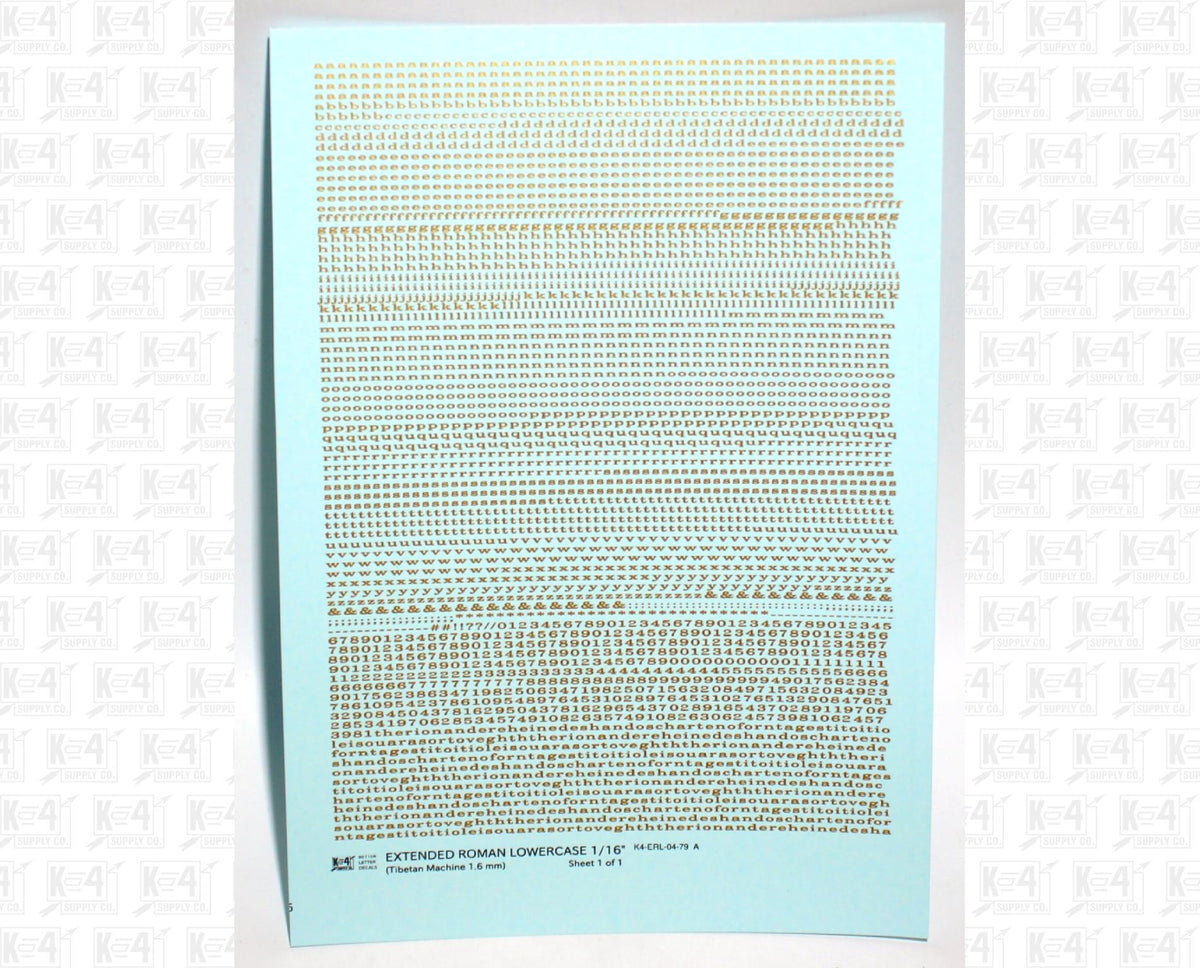 Lowercase Extended Roman Letter Number Alphabet