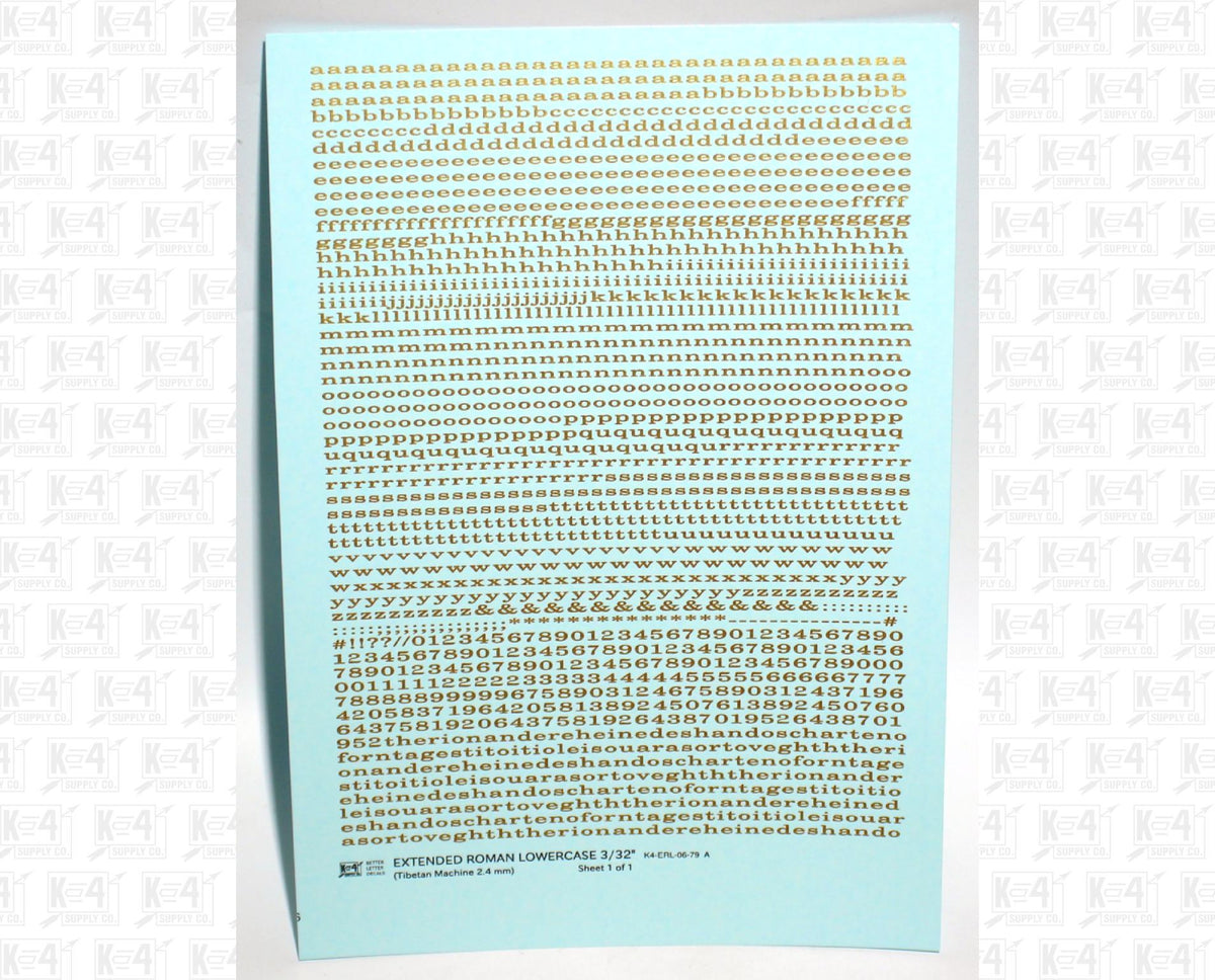 Lowercase Extended Roman Letter Number Alphabet