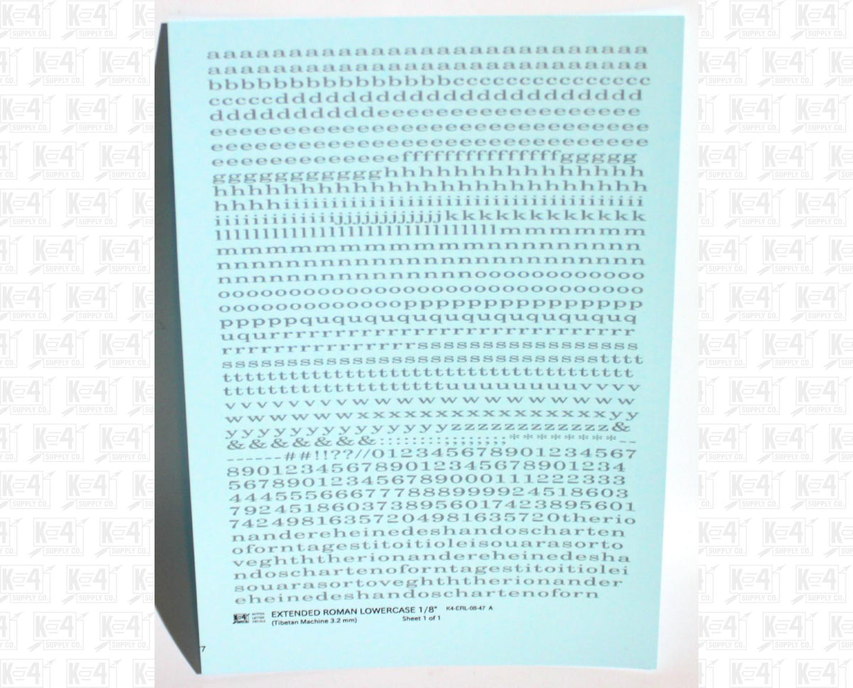 Lowercase Extended Roman Letter Number Alphabet