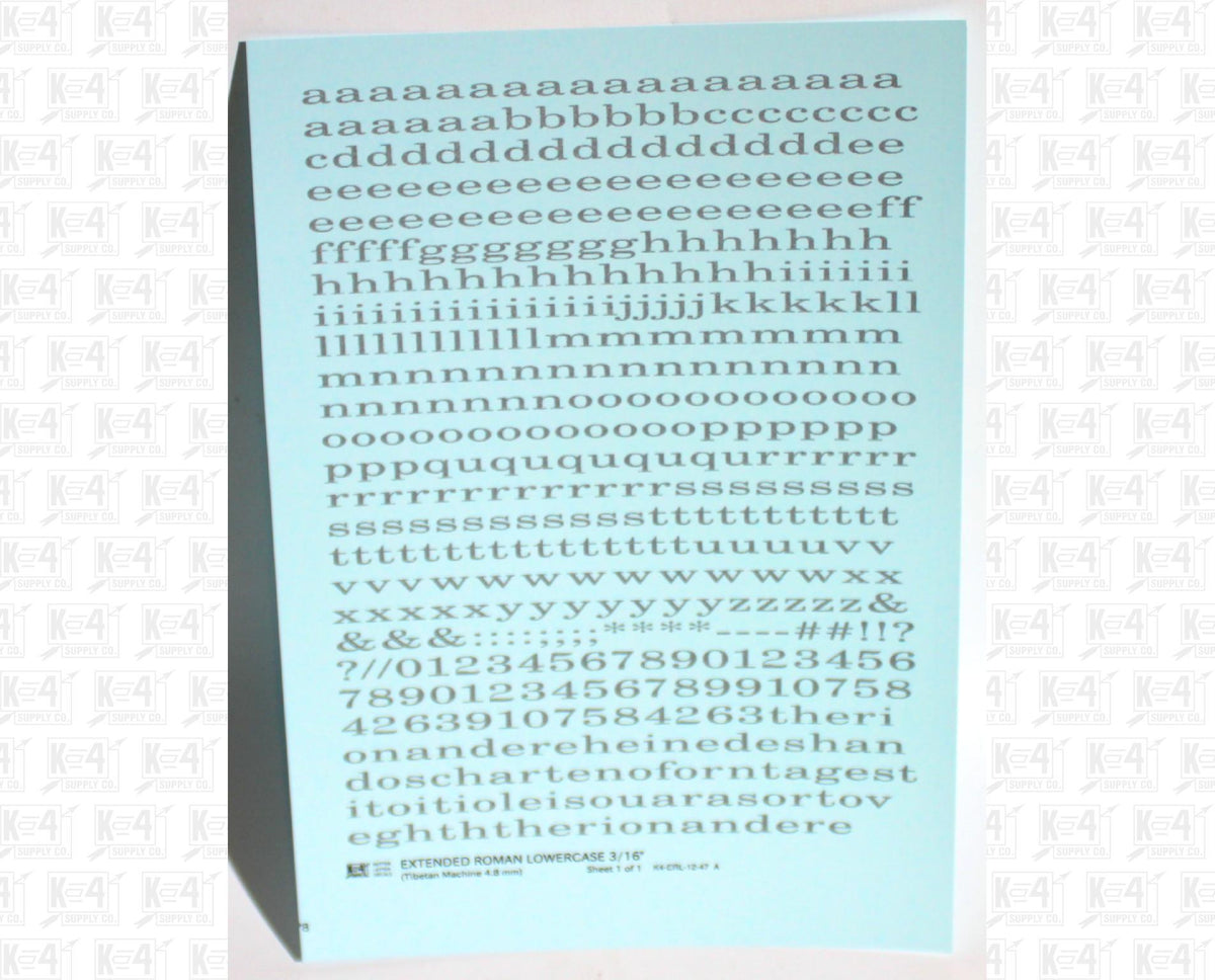 Lowercase Extended Roman Letter Number Alphabet