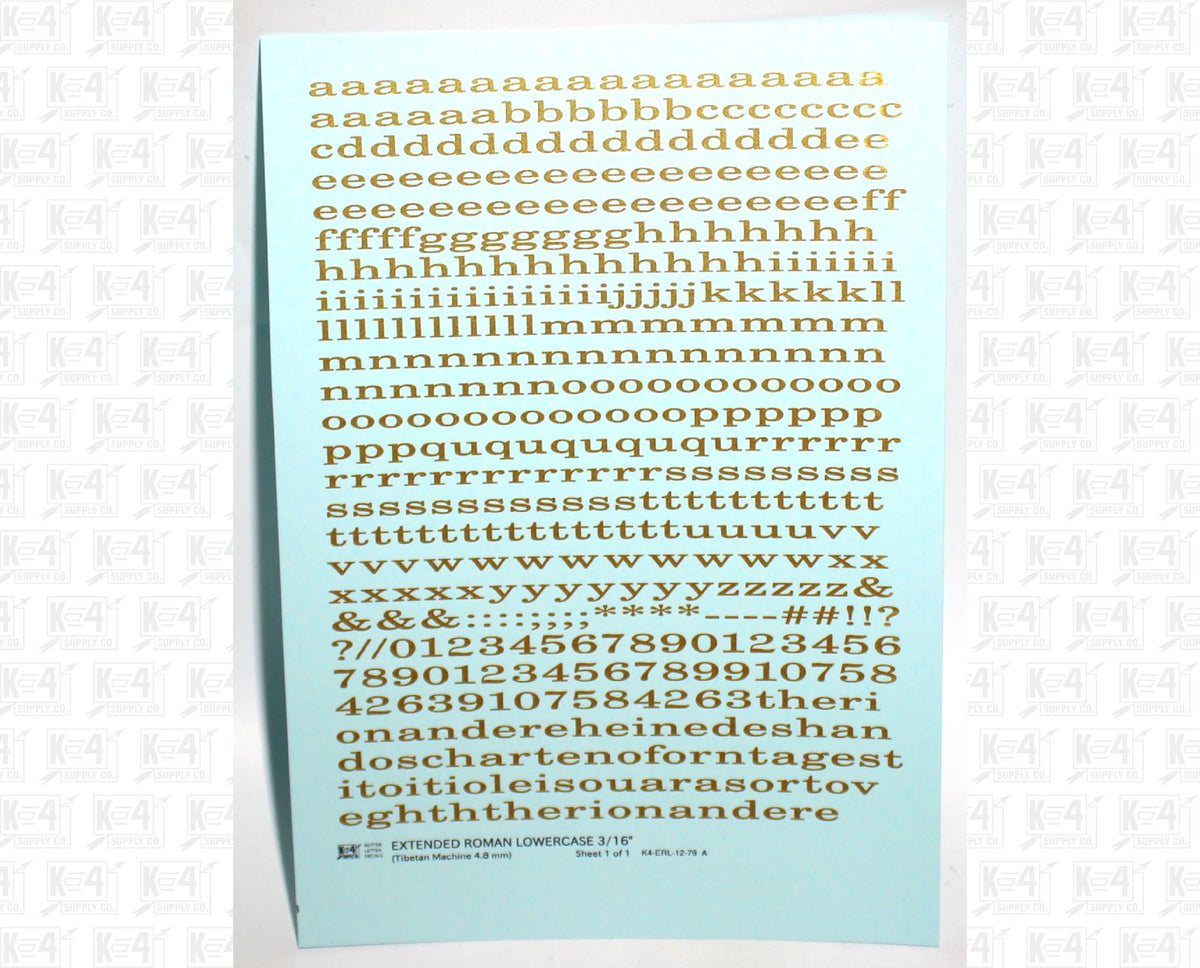 Lowercase Extended Roman Letter Number Alphabet