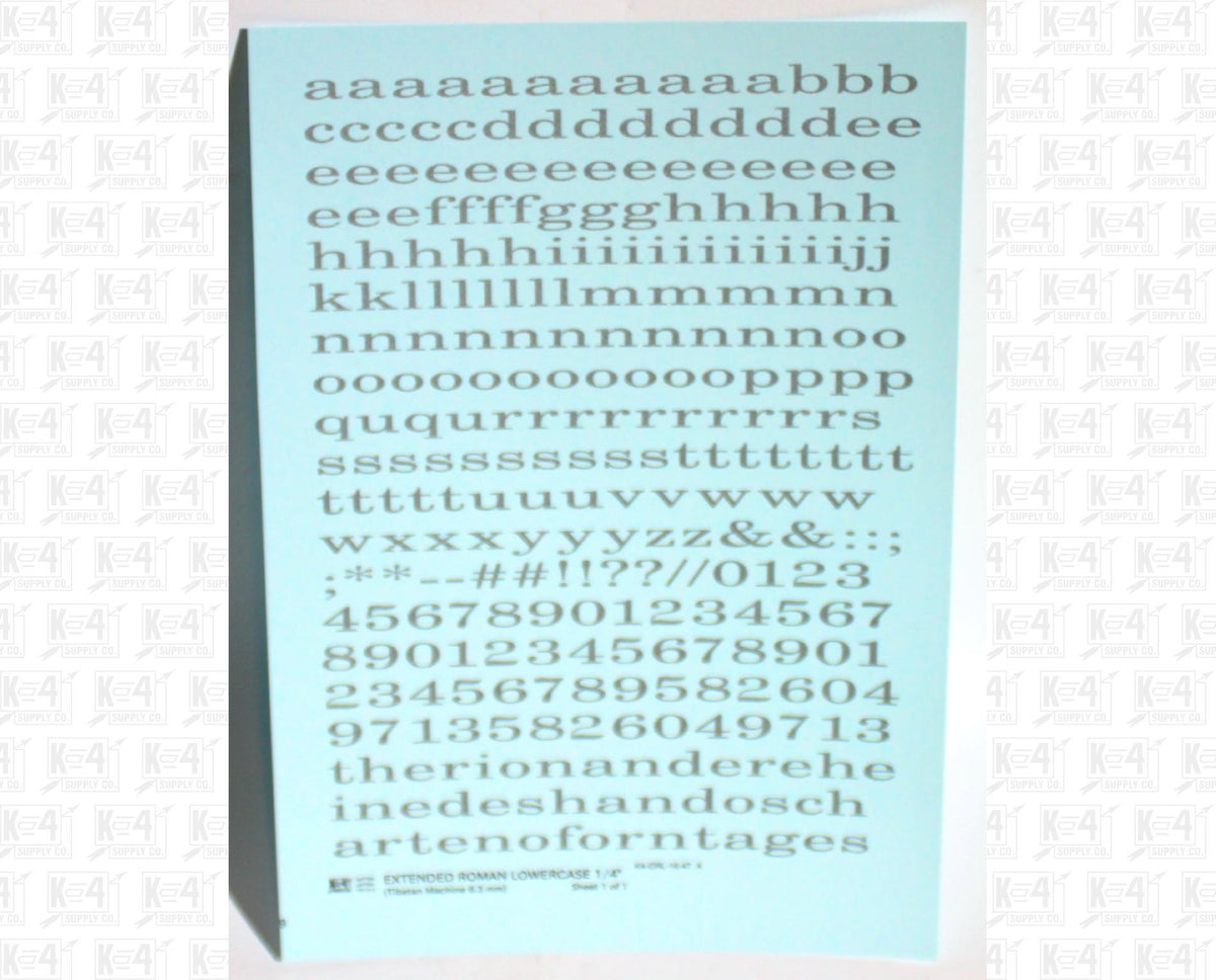 Lowercase Extended Roman Letter Number Alphabet