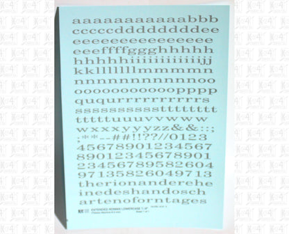 Lowercase Extended Roman Letter Number Alphabet