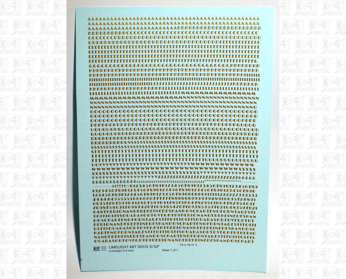 Limelight Art Deco Letter Number Alphabet