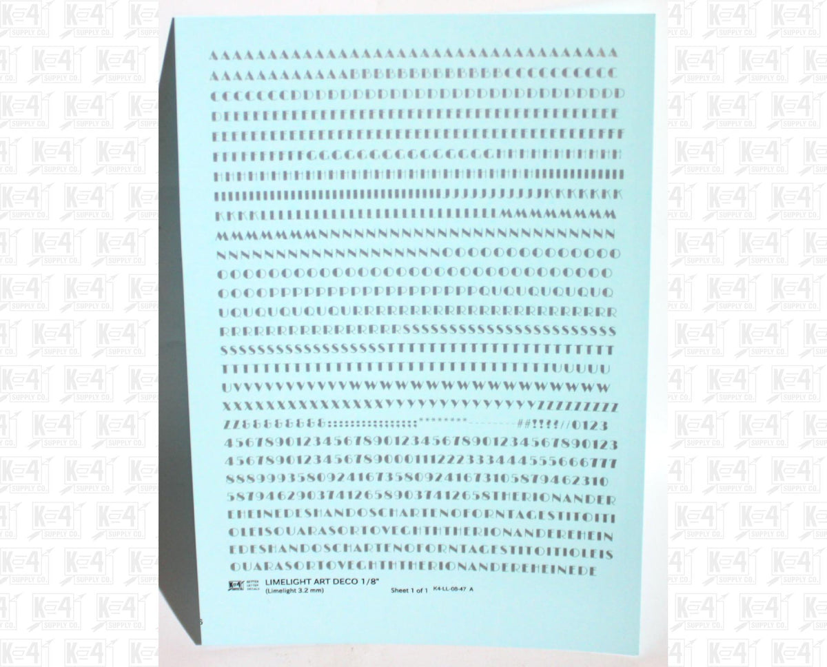 Limelight Art Deco Letter Number Alphabet