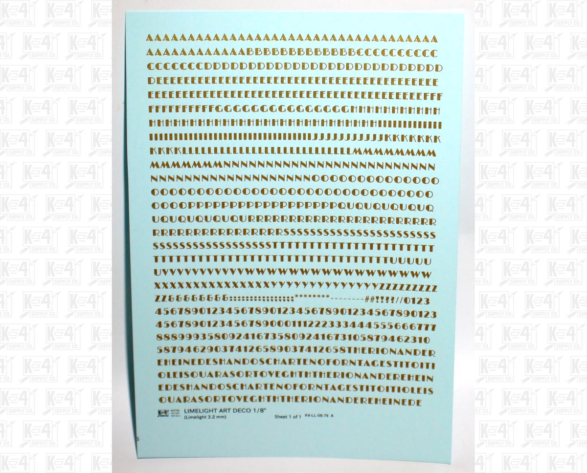 Limelight Art Deco Letter Number Alphabet