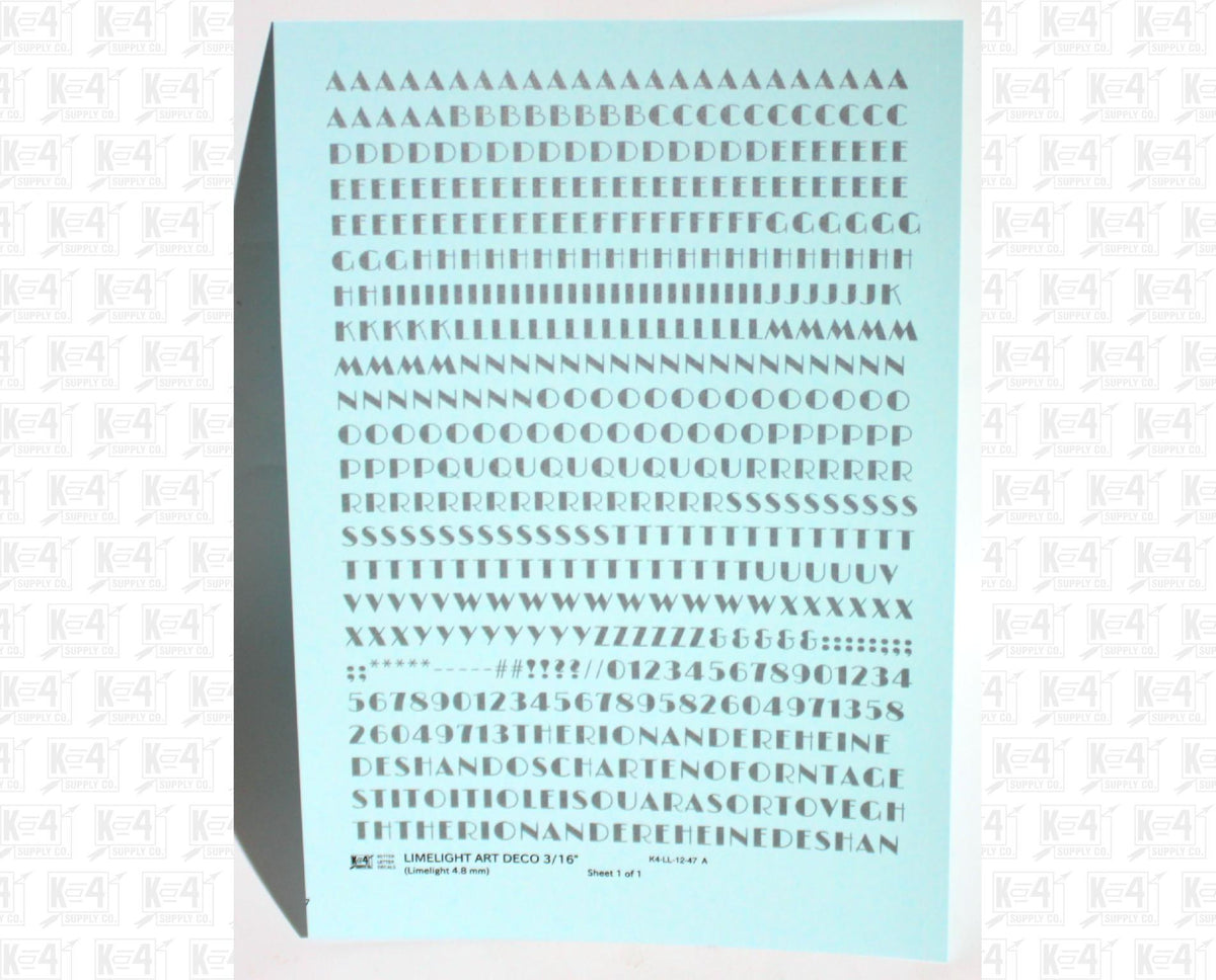 Limelight Art Deco Letter Number Alphabet