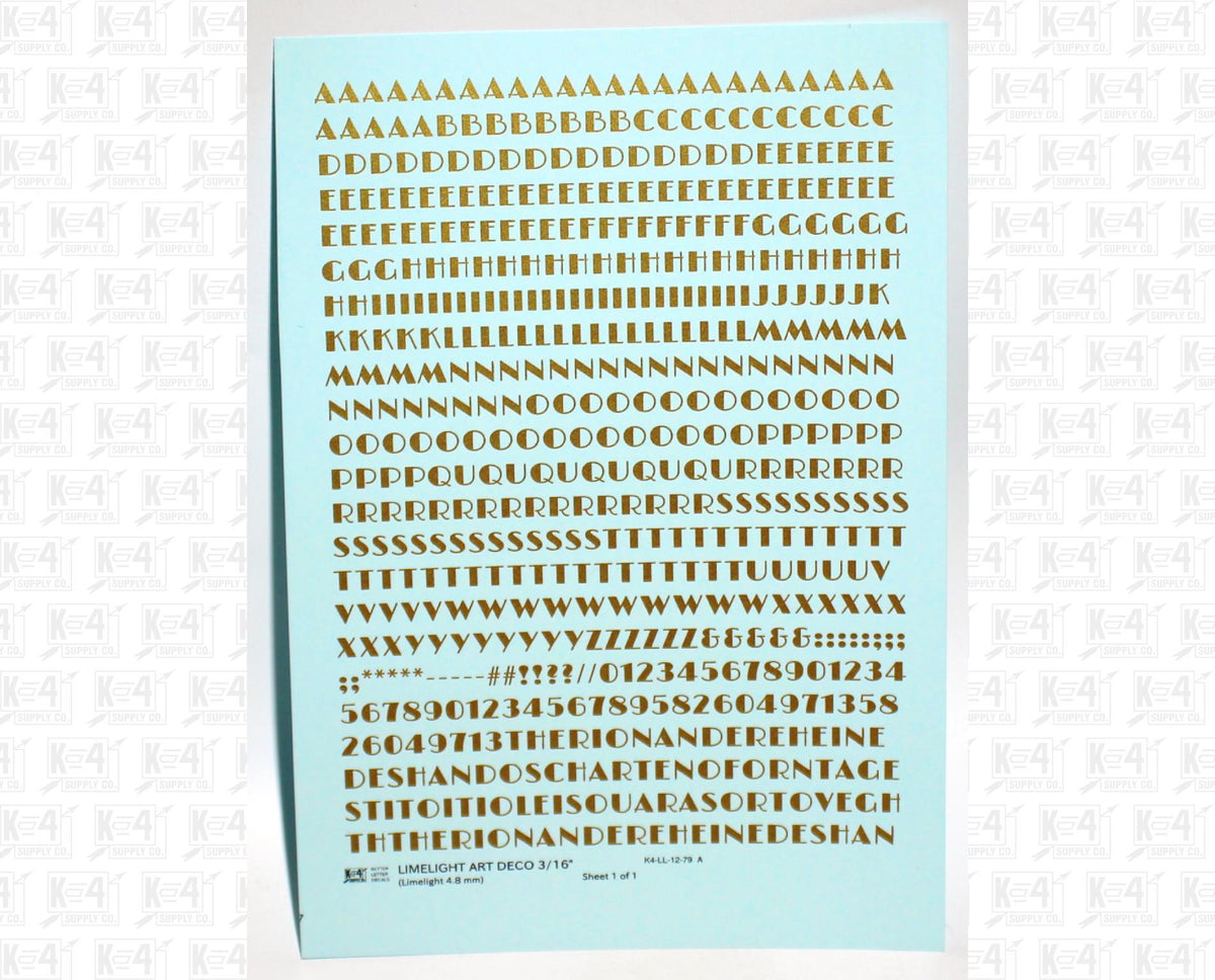 Limelight Art Deco Letter Number Alphabet