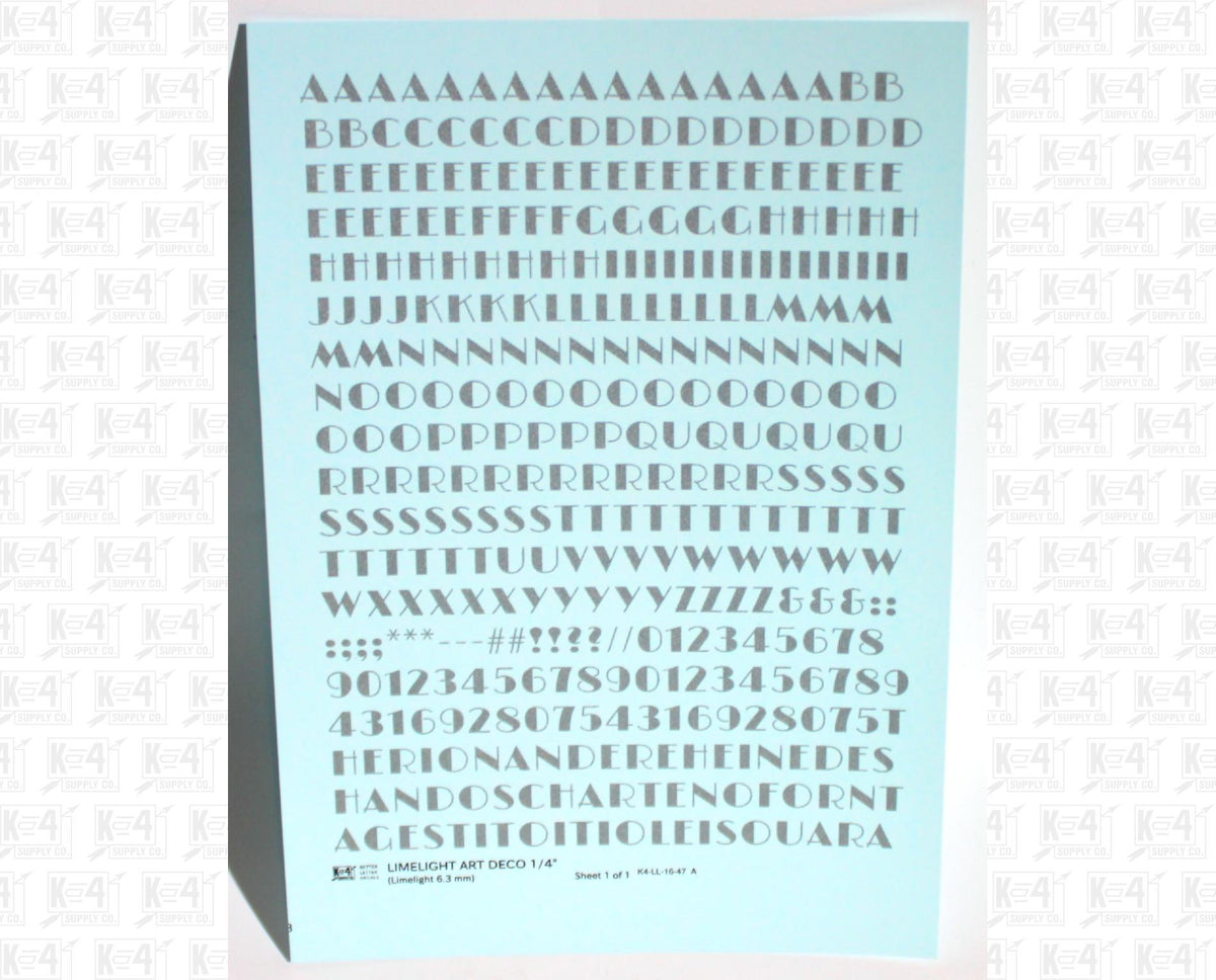 Limelight Art Deco Letter Number Alphabet