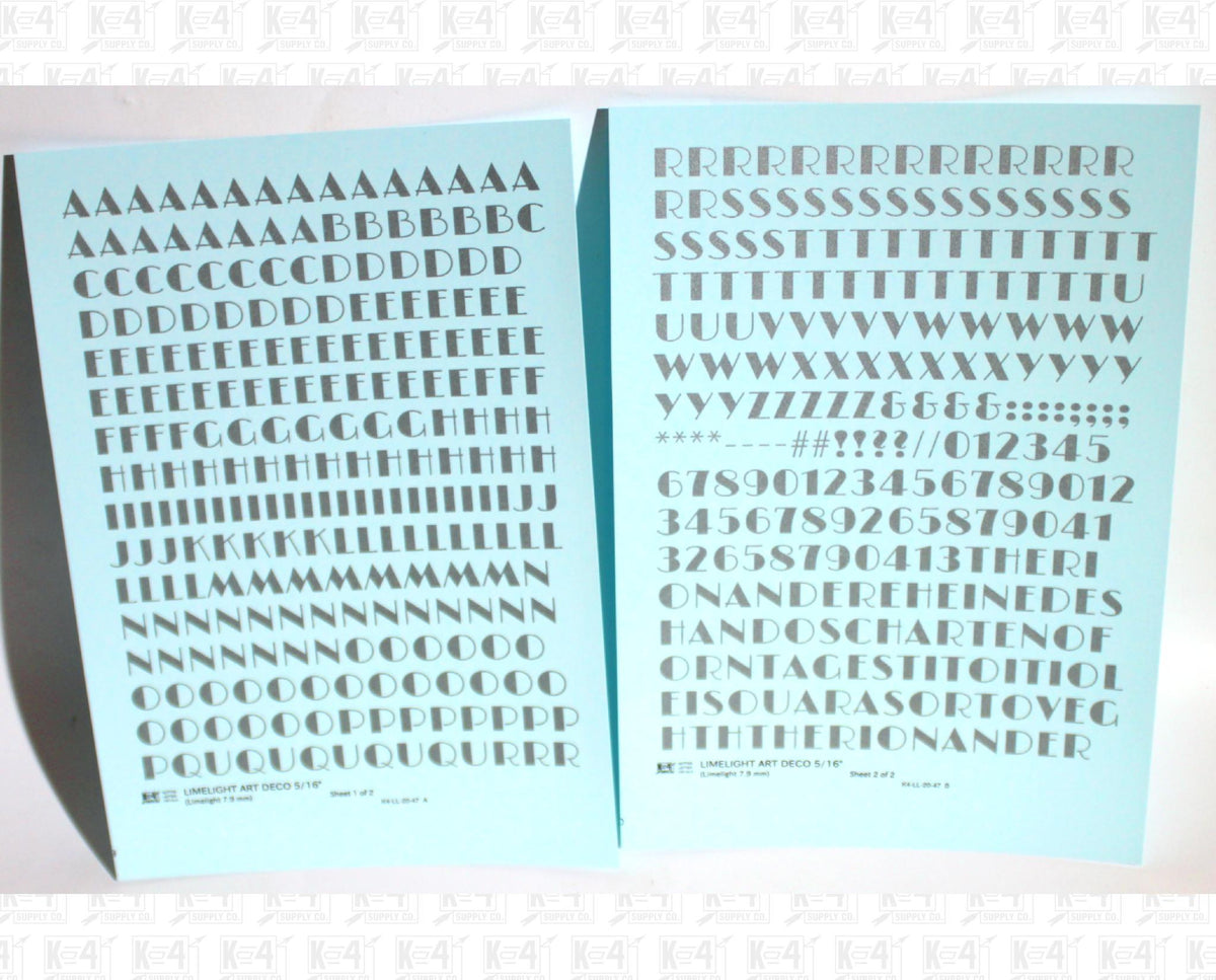 Limelight Art Deco Letter Number Alphabet