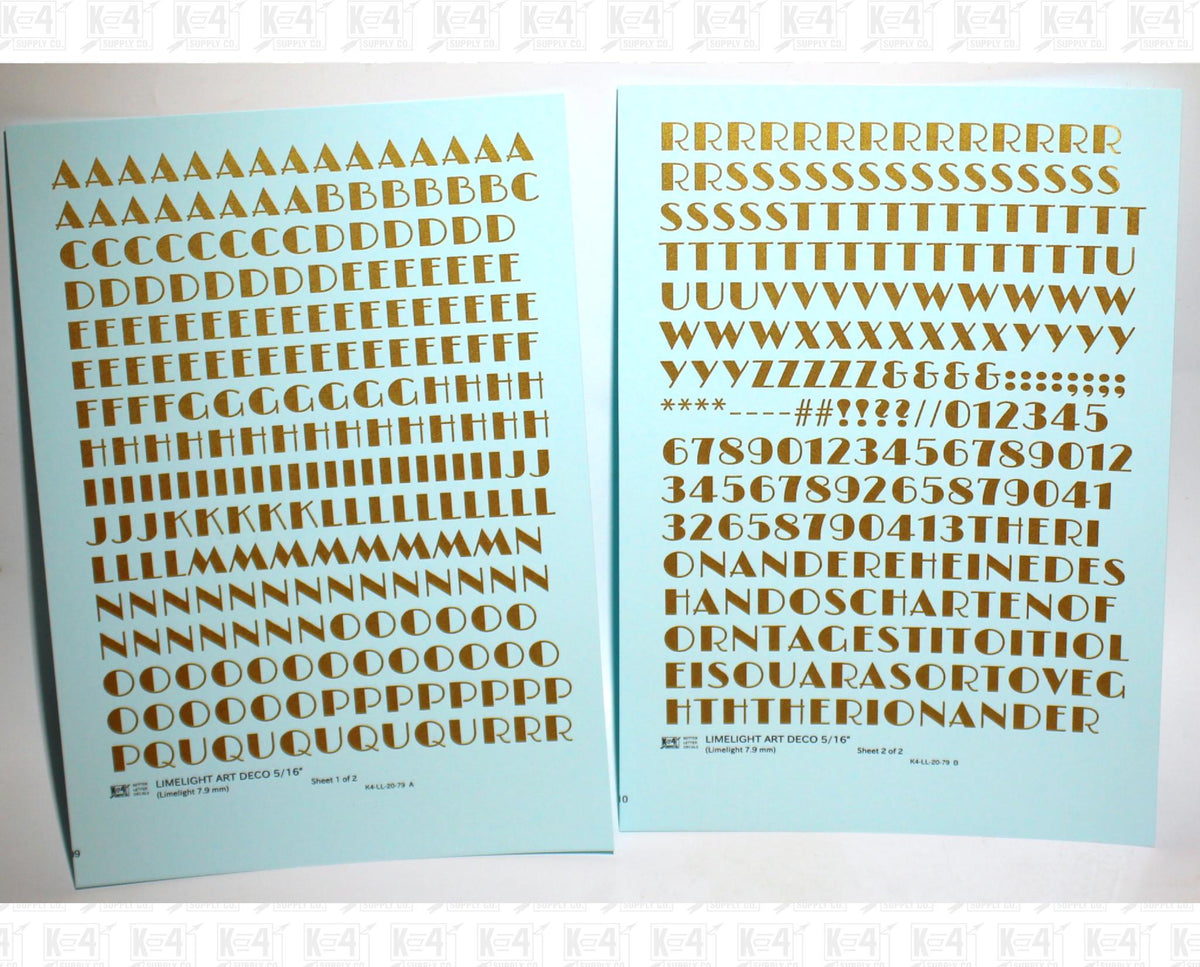 Limelight Art Deco Letter Number Alphabet