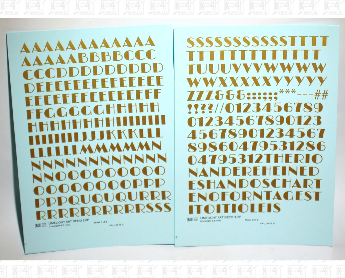Limelight Art Deco Letter Number Alphabet
