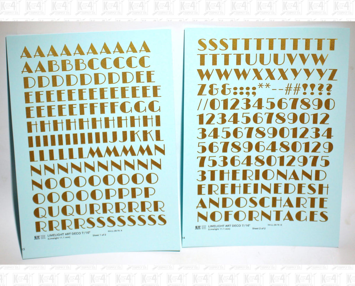 Limelight Art Deco Letter Number Alphabet