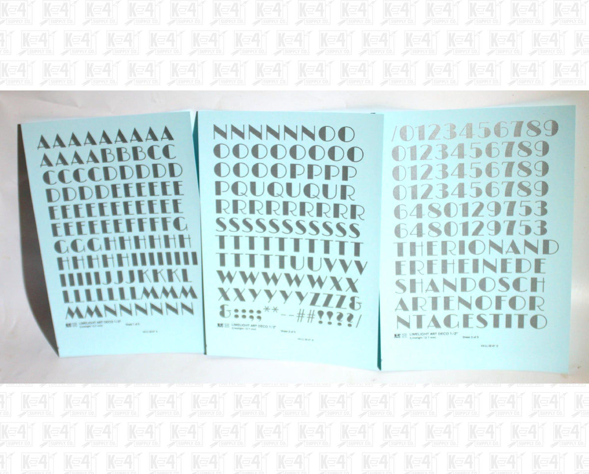 Limelight Art Deco Letter Number Alphabet