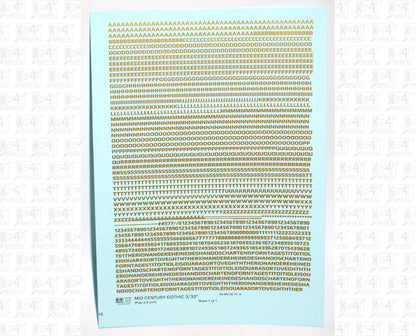 Mid Century Gothic Letter Number Alphabet