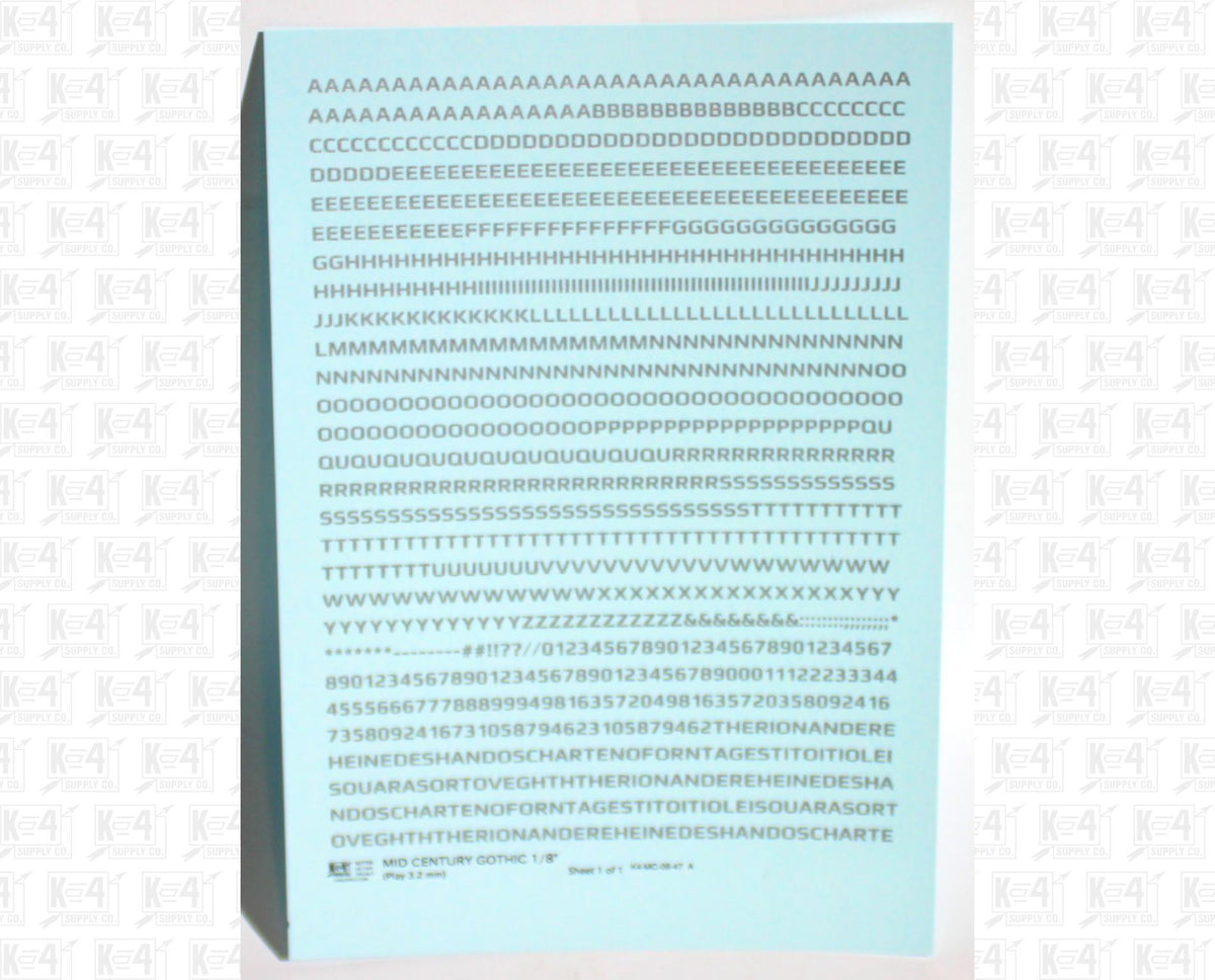Mid Century Gothic Letter Number Alphabet