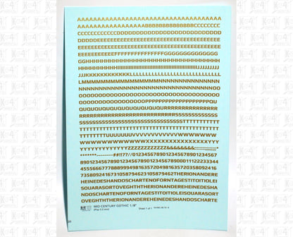 Mid Century Gothic Letter Number Alphabet
