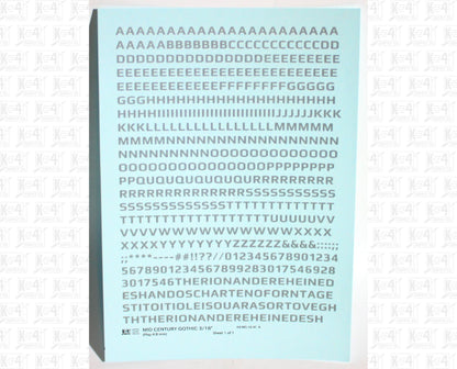 Mid Century Gothic Letter Number Alphabet