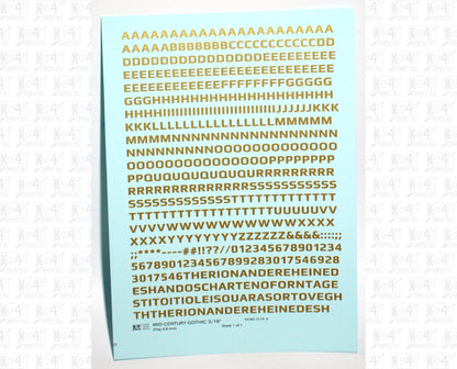 Mid Century Gothic Letter Number Alphabet