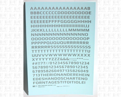 Mid Century Gothic Letter Number Alphabet