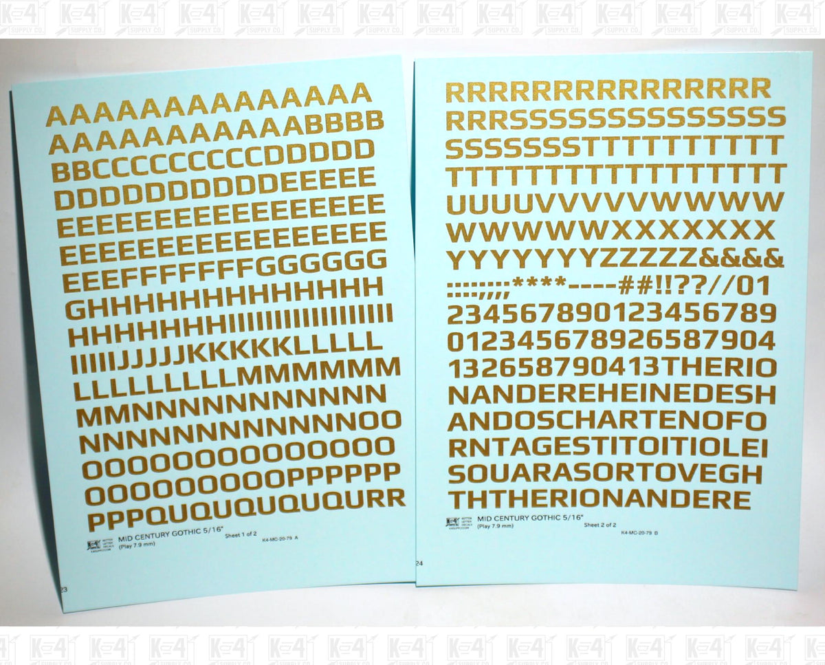 Mid Century Gothic Letter Number Alphabet