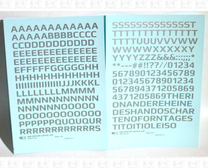 Mid Century Gothic Letter Number Alphabet