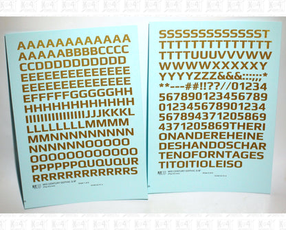 Mid Century Gothic Letter Number Alphabet