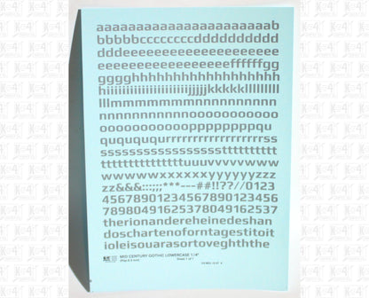 Lowercase Mid Century Gothic Letter Alphabet